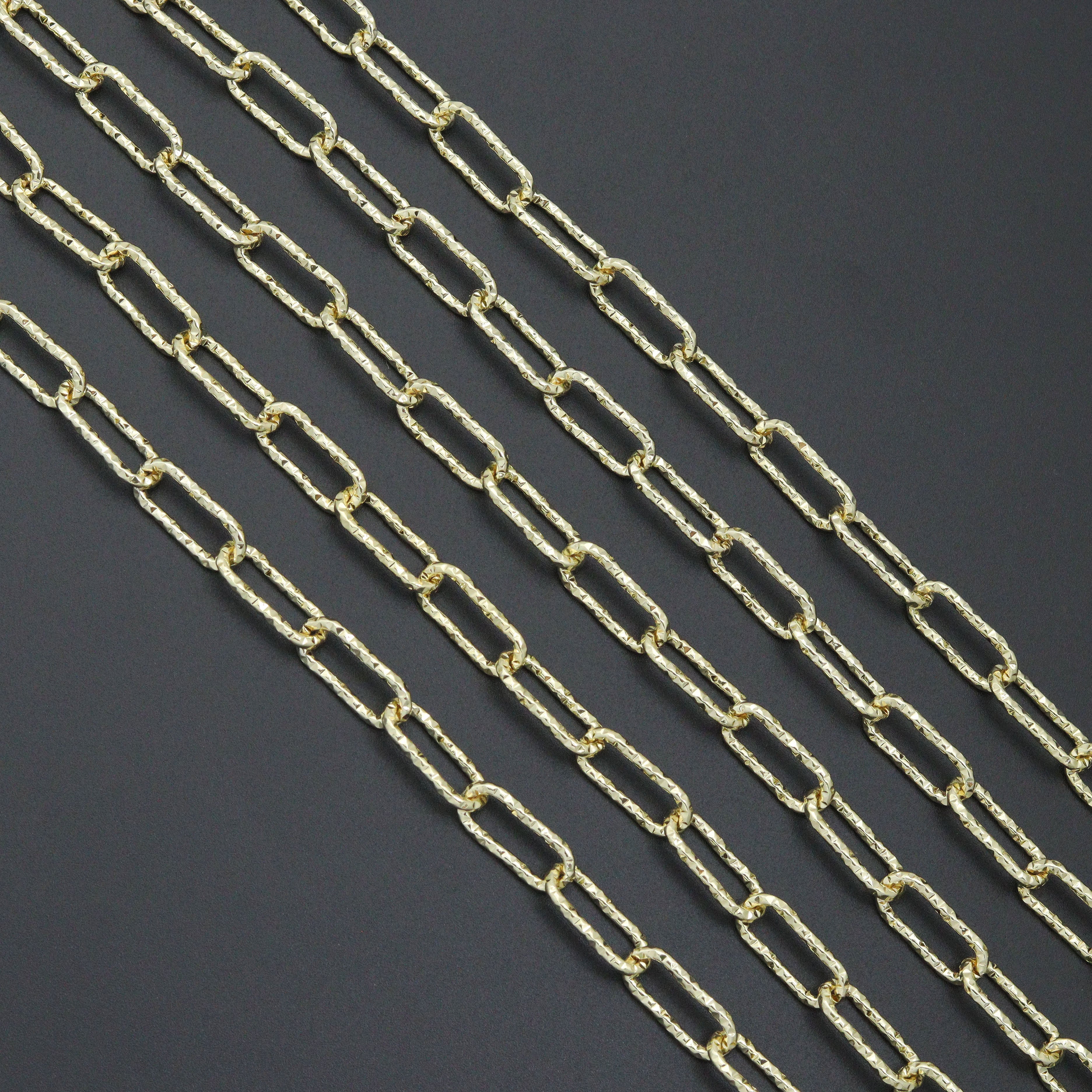 Wholesale Hammered Paperclip Chain by Yard, sku#LX901