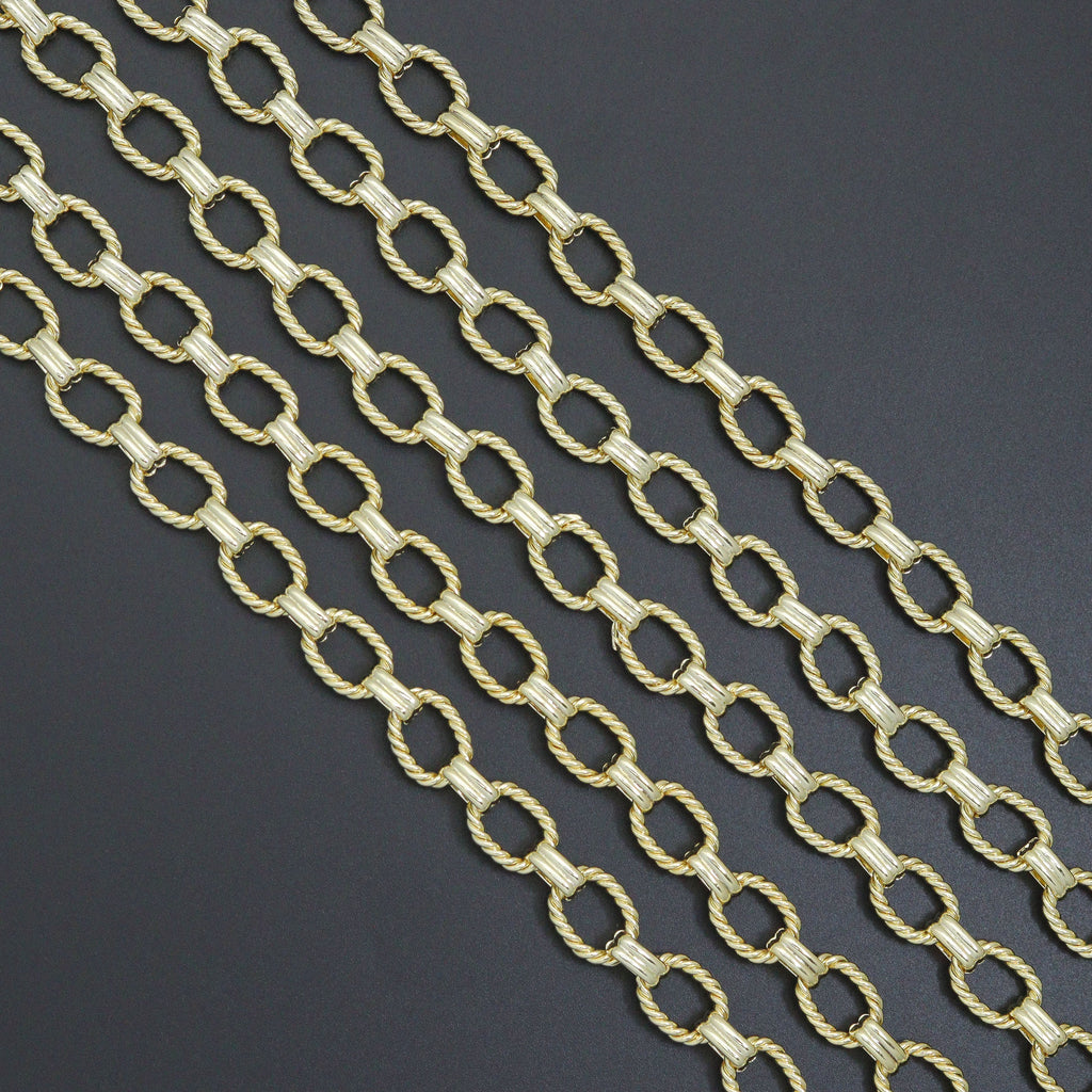 Wholesale Chunky Twisted Oval Link Chain by Yard, sku#LX902