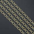 Wholesale Hammered Twsited Oval Link Gold Chain, sku#LX904