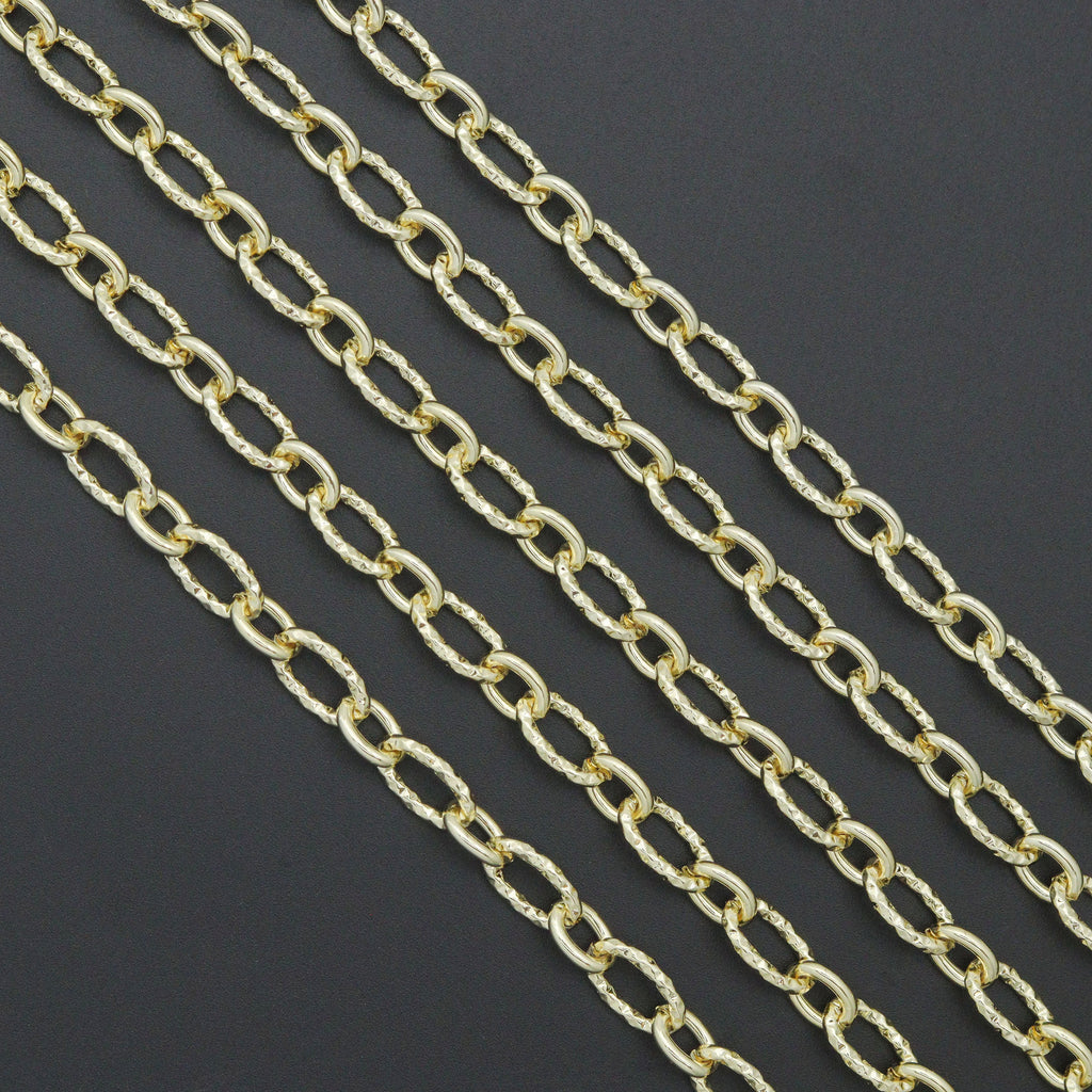 Wholesale Hammered Oval Link Chain By FT/Yard, sku#LX906