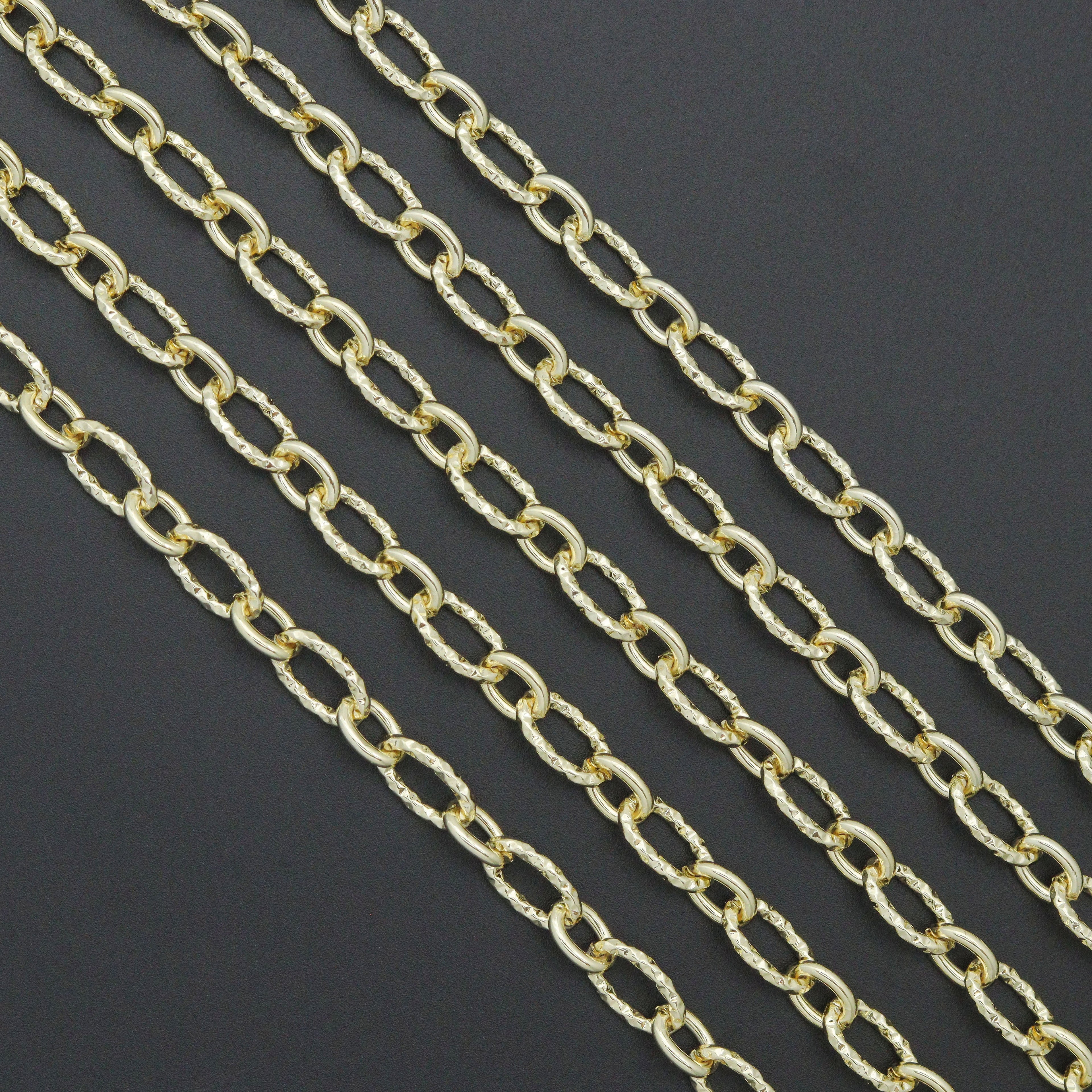 Wholesale Hammered Oval Link Chain By FT/Yard, sku#LX906