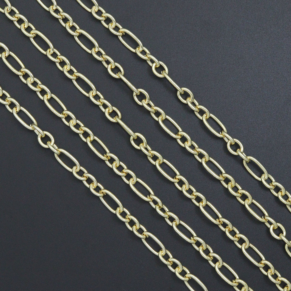 Wholesale Mixed Oval Link Gold Silver Chain, Sku#LX913