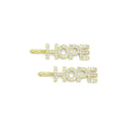 Clear CZ Gold Hope Word Pendant charm for Necklace Bracelet Jewelry Making Supply, Sku#LX928