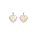 Pink and White Mother of Pearl Heart charm For Necklace Bracelet Jewelry Making Supply, Sku#LX936