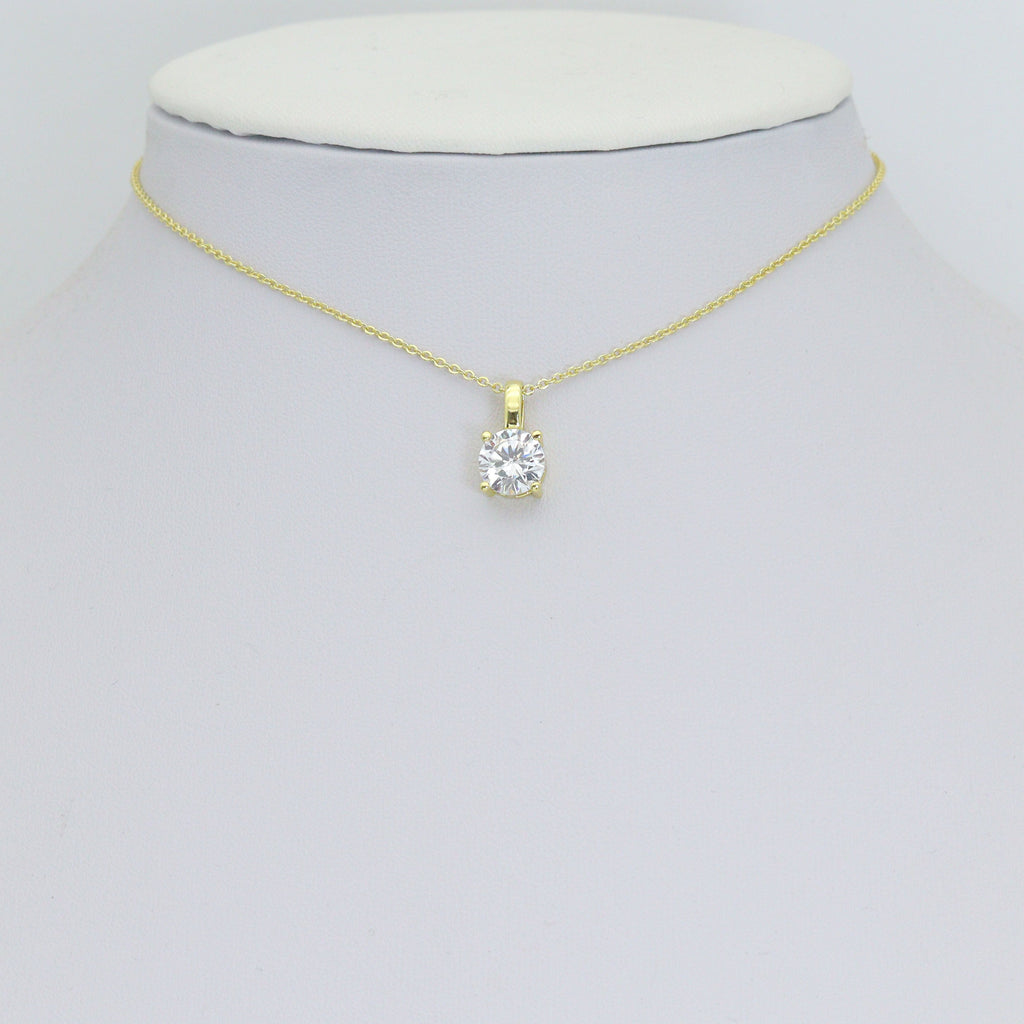 Gold Silver Clear Big Round CZ Pendant charm, Sku#LX937