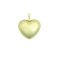 Large Puffy Gold Heart Pendant charm, Sku#LX938