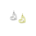 Clear CZ Gold Silver Heart Charm Pendant, Sku#LX943