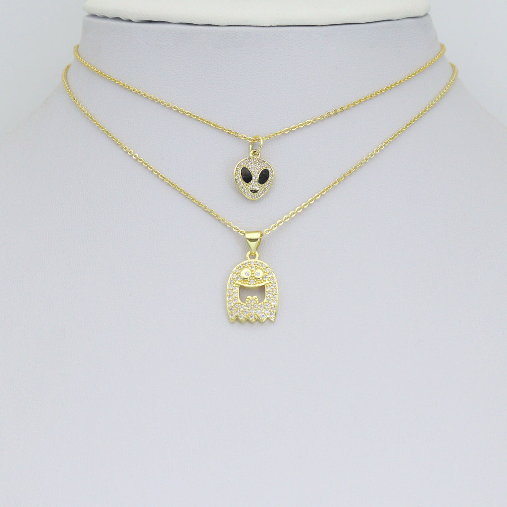 Aolloween Alien Head Ghost Charm Pendant, Sku#LX953