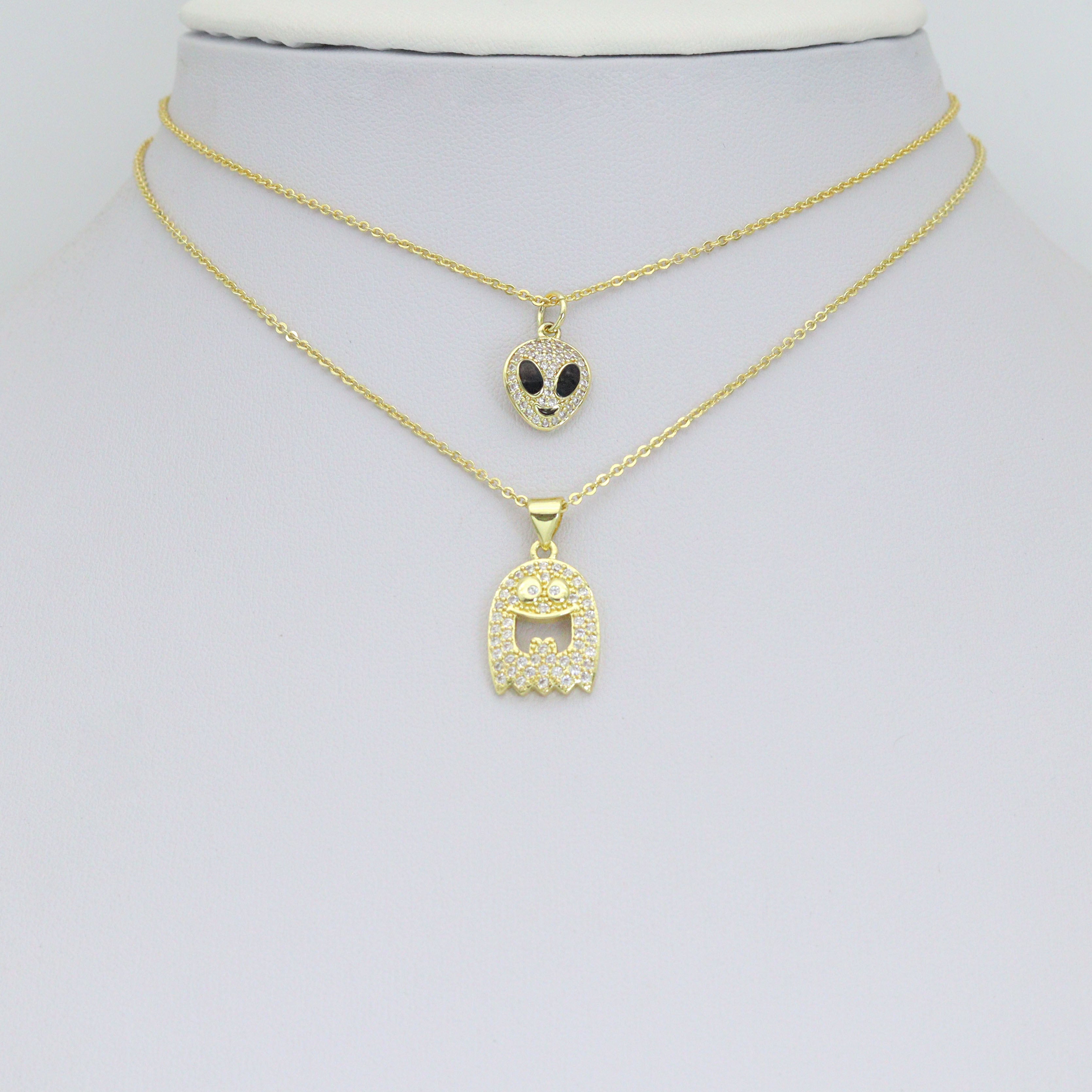 Aolloween Alien Head Ghost Charm Pendant, Sku#LX953