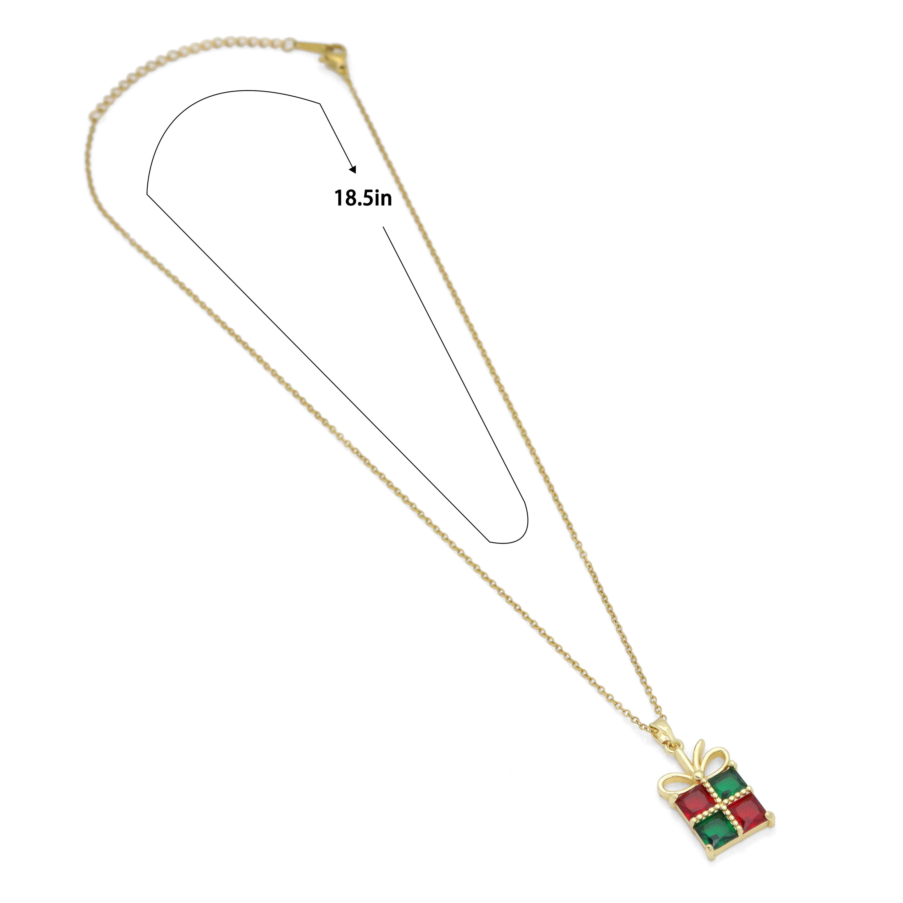 Christmas Gift box Pendant Link Chain Necklace , sku#LX964