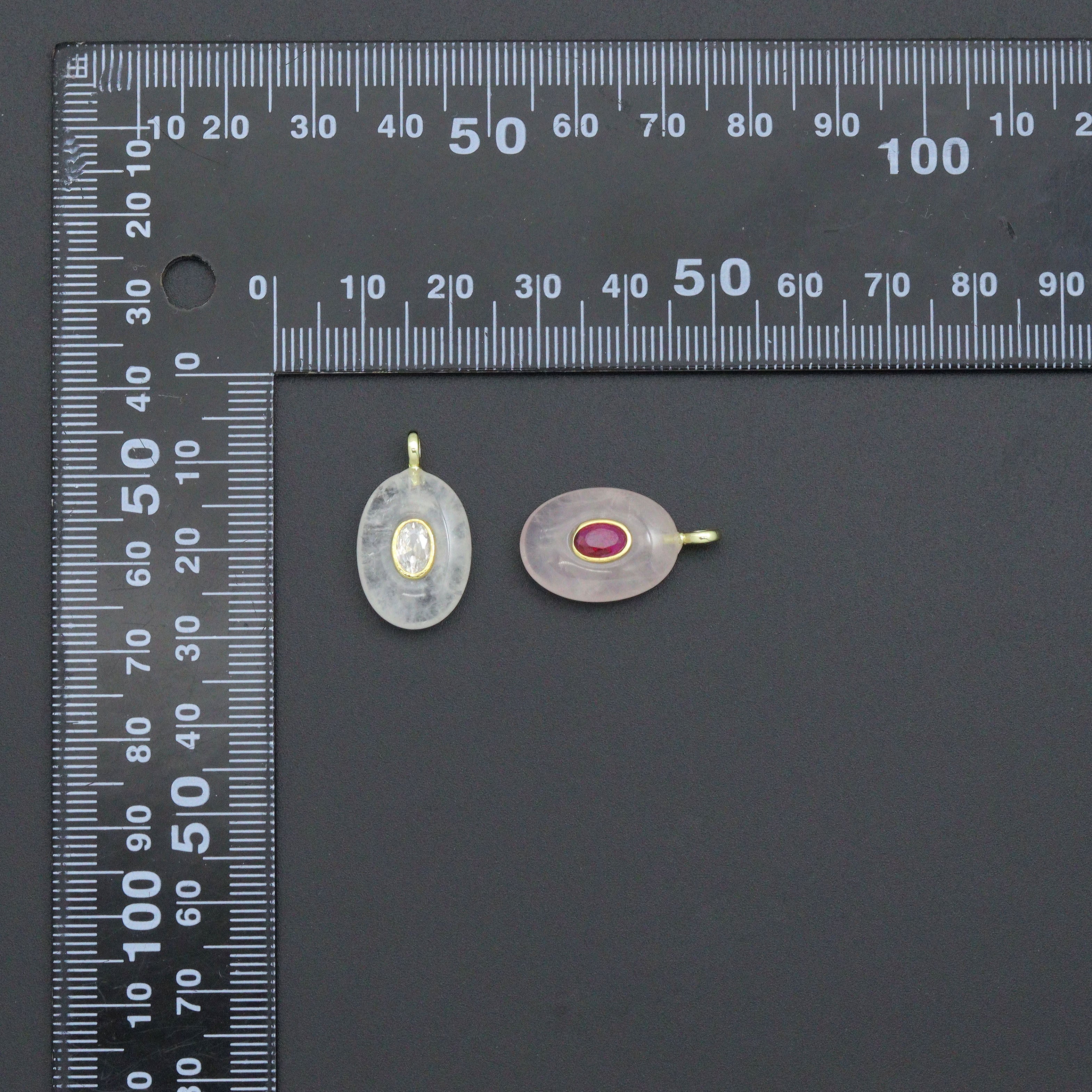 Natural Gemstone Charm Pendant-Quartz, Rose Quartz, Lapis, Blue Apatite, Sku#LY32