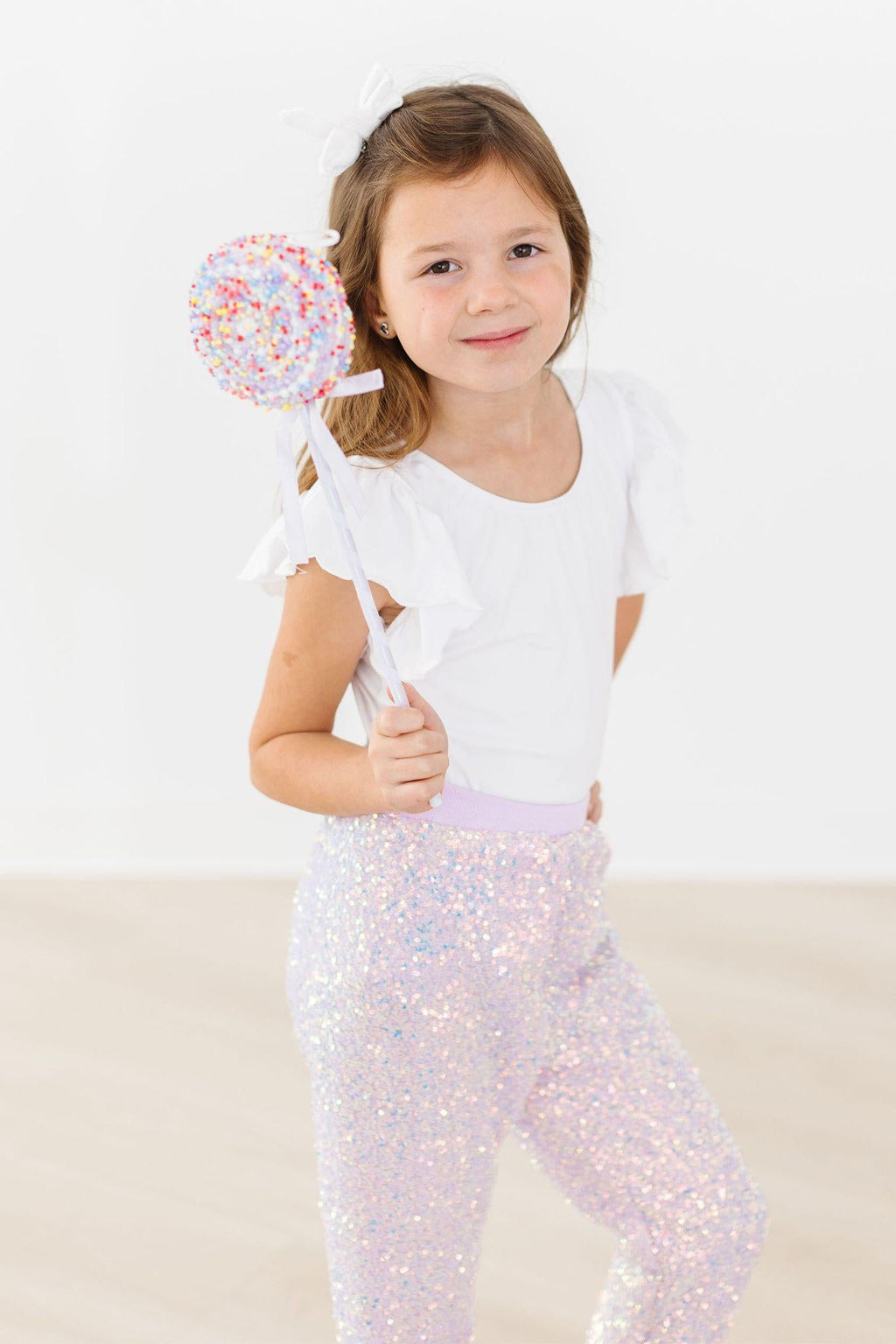 Joggers à paillettes lavande