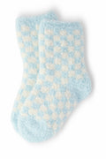 Chaussettes confortables à carreaux bleu clair