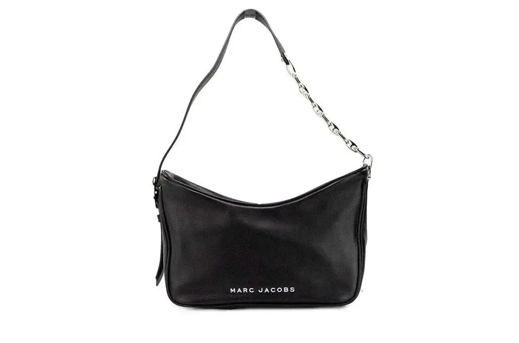 Marc Jacobs Black Leather Hobo Bag – Small Designer Shoulder Bag