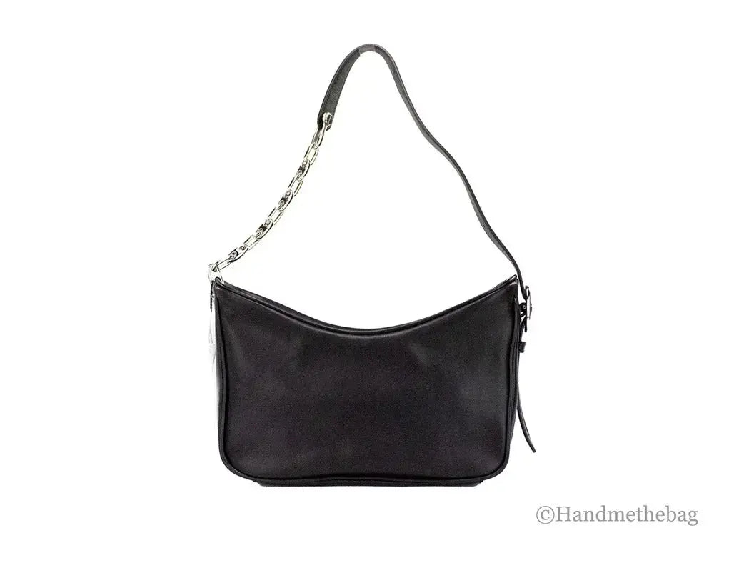 Marc Jacobs Black Leather Hobo Bag – Small Designer Shoulder Bag