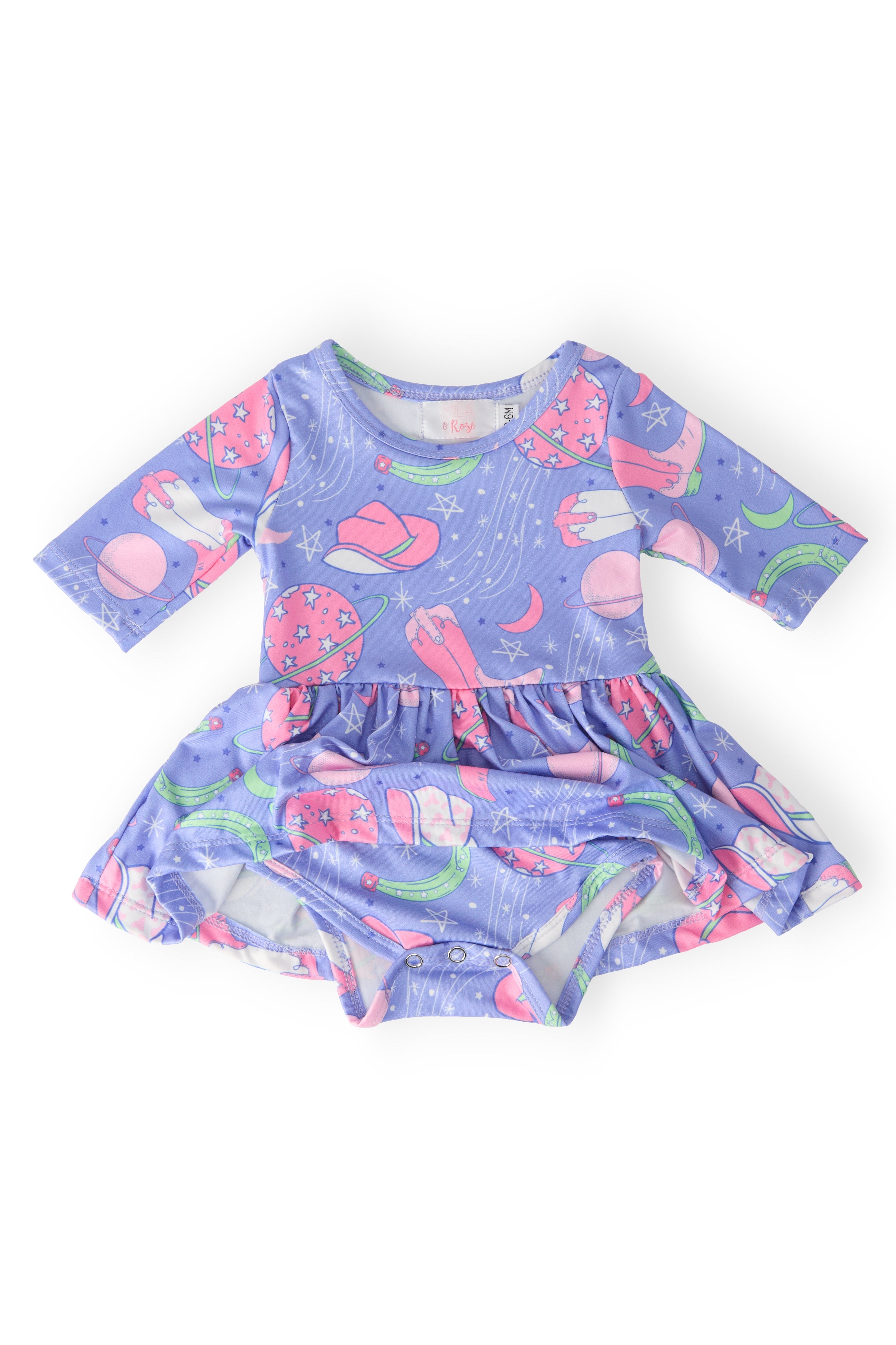 SOLDES Justaucorps virevoltant à manches 3/4 Neon Moon