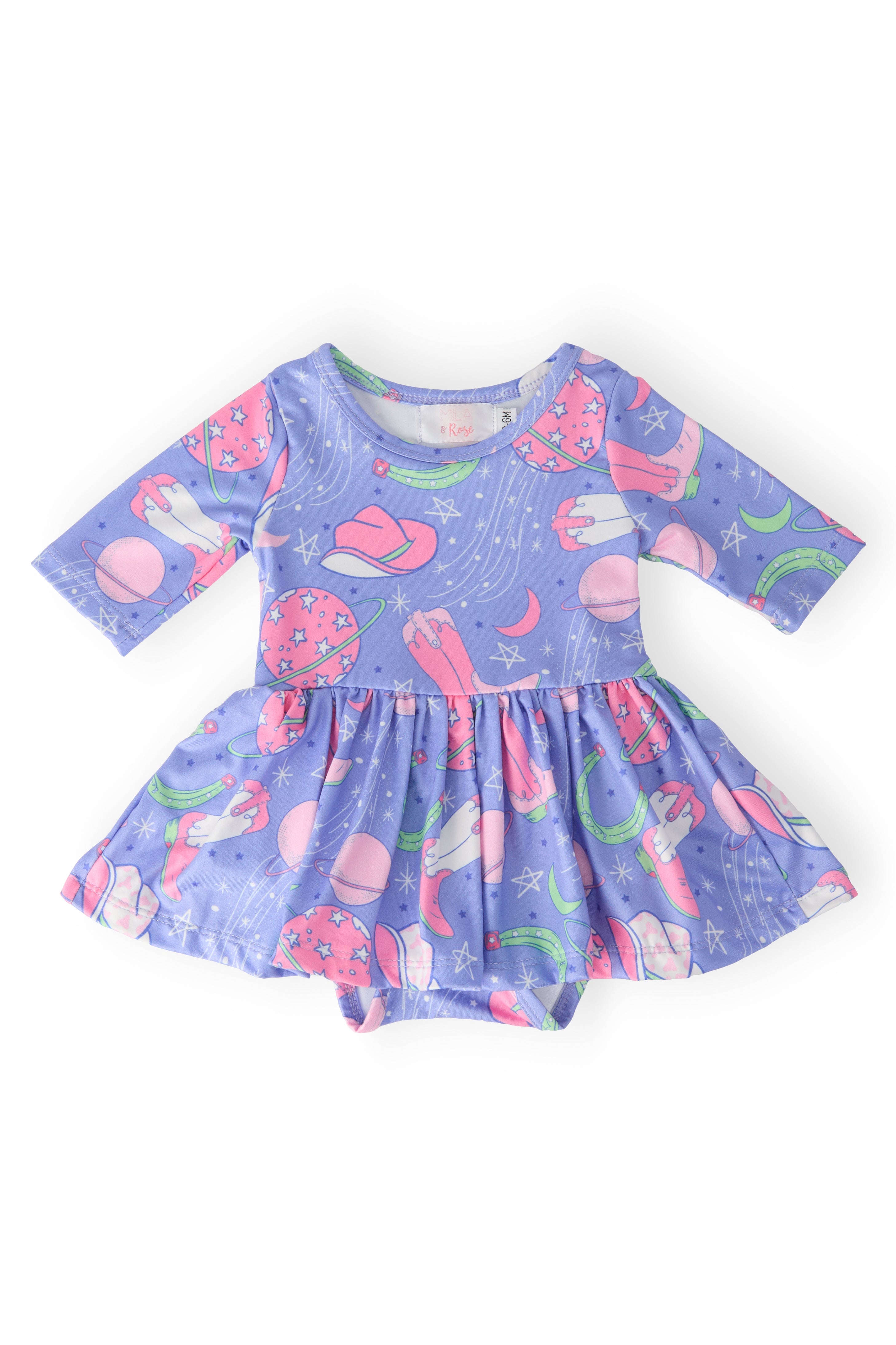SOLDES Justaucorps virevoltant à manches 3/4 Neon Moon