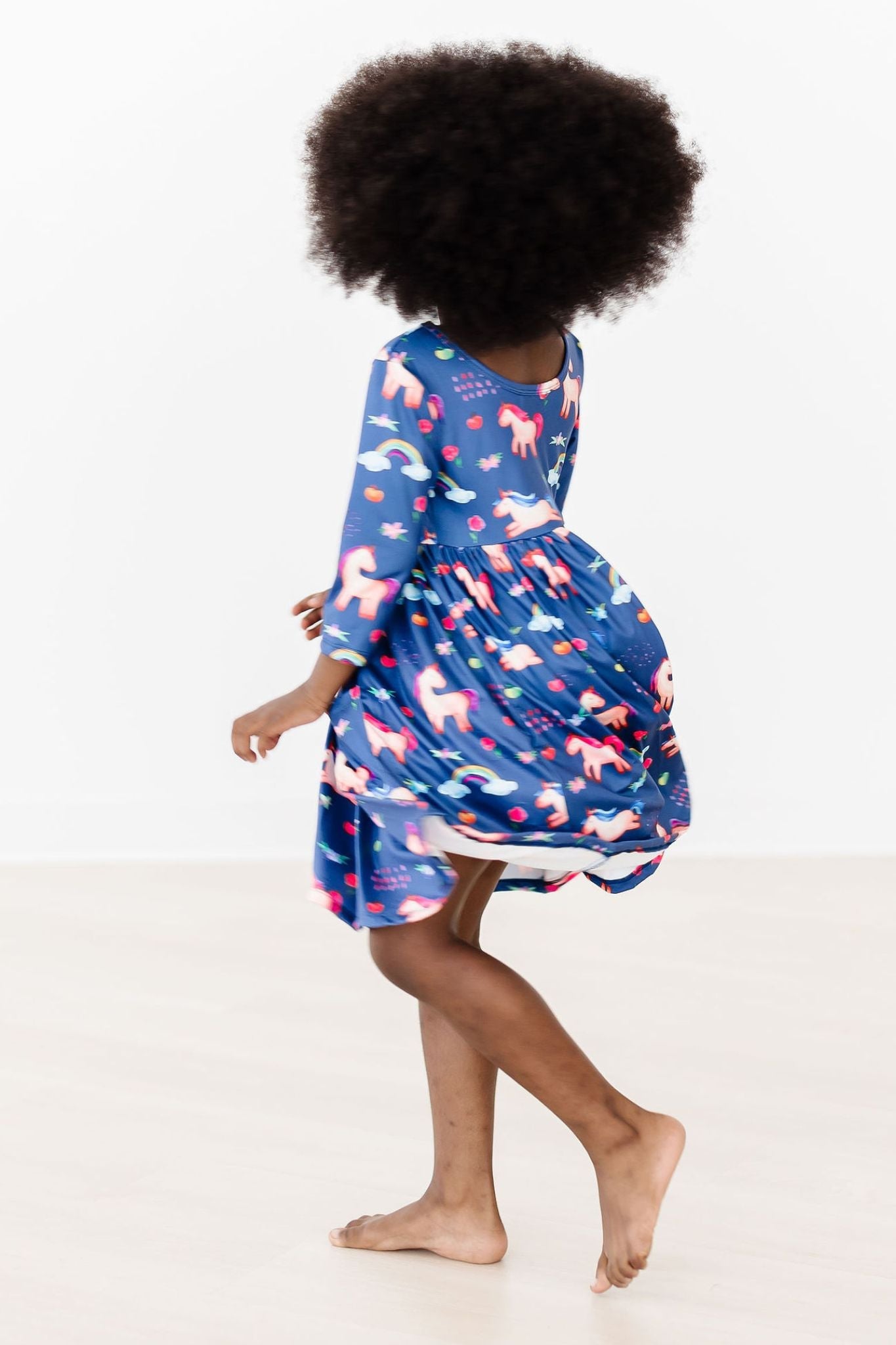 Robe Tournante Manches 3/4 avec Poches Ciel Peint