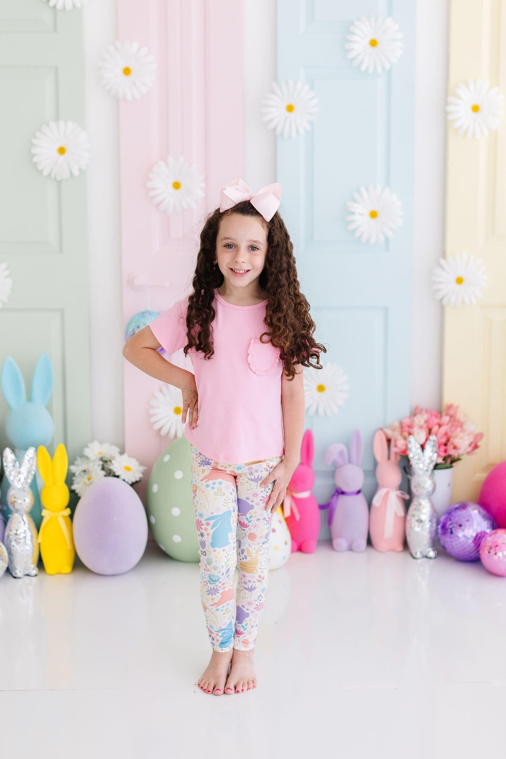 Legging Lapins Floraux Pastel