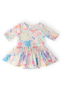 Pastel Floral Bunnies Twirl Bodysuit
