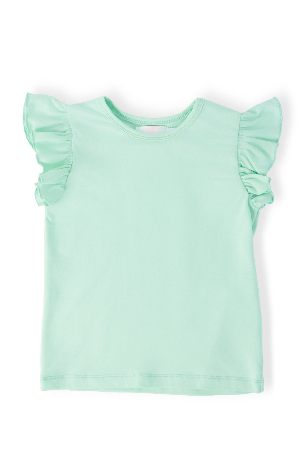 T-shirt à volants vert pastel manches courtes