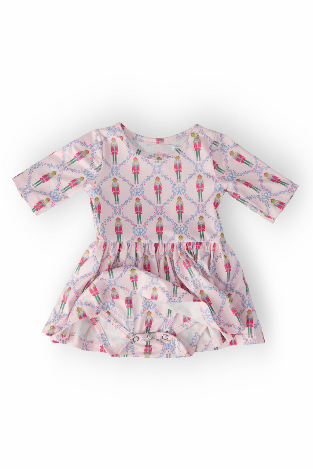 Justaucorps rose "Casse-Noisette" à manches 3/4 et jupe virevoltante