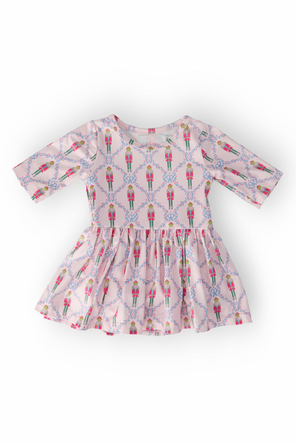 Justaucorps rose "Casse-Noisette" à manches 3/4 et jupe virevoltante