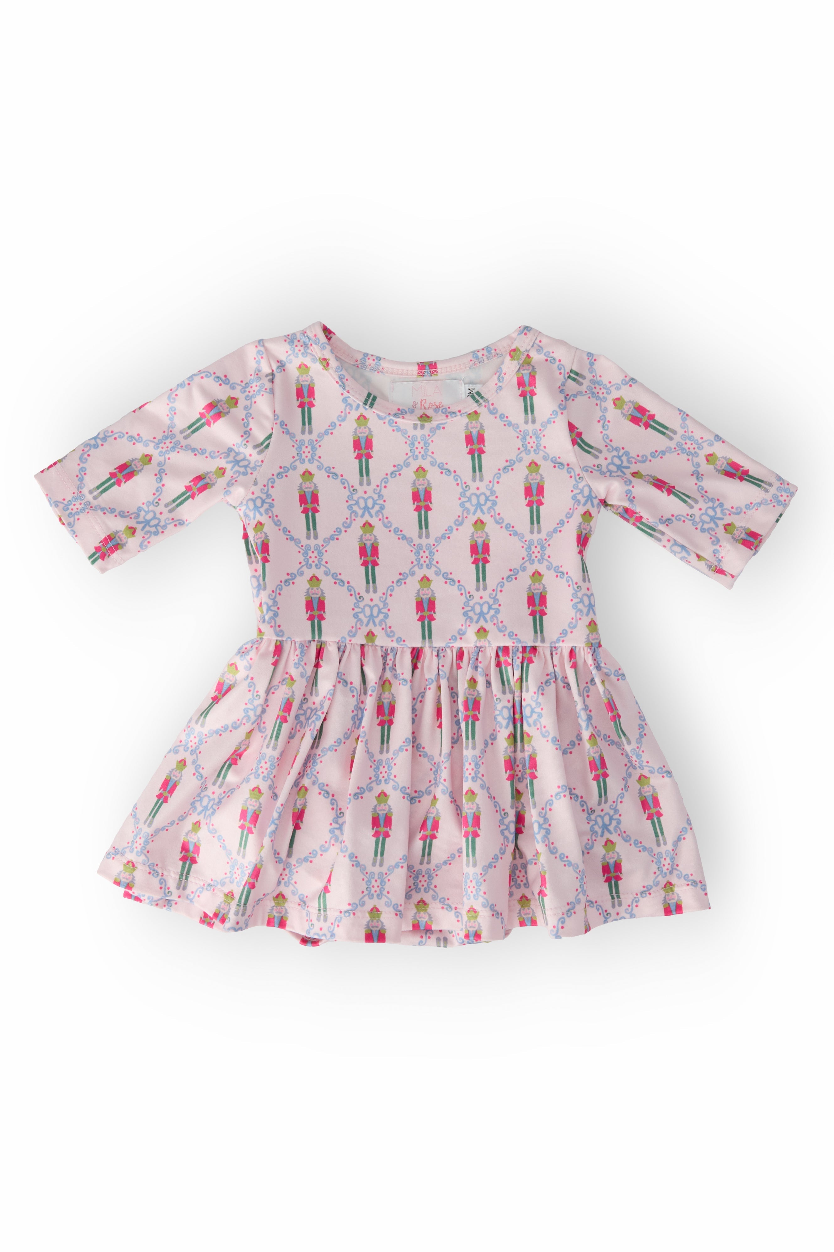 Justaucorps rose "Casse-Noisette" à manches 3/4 et jupe virevoltante