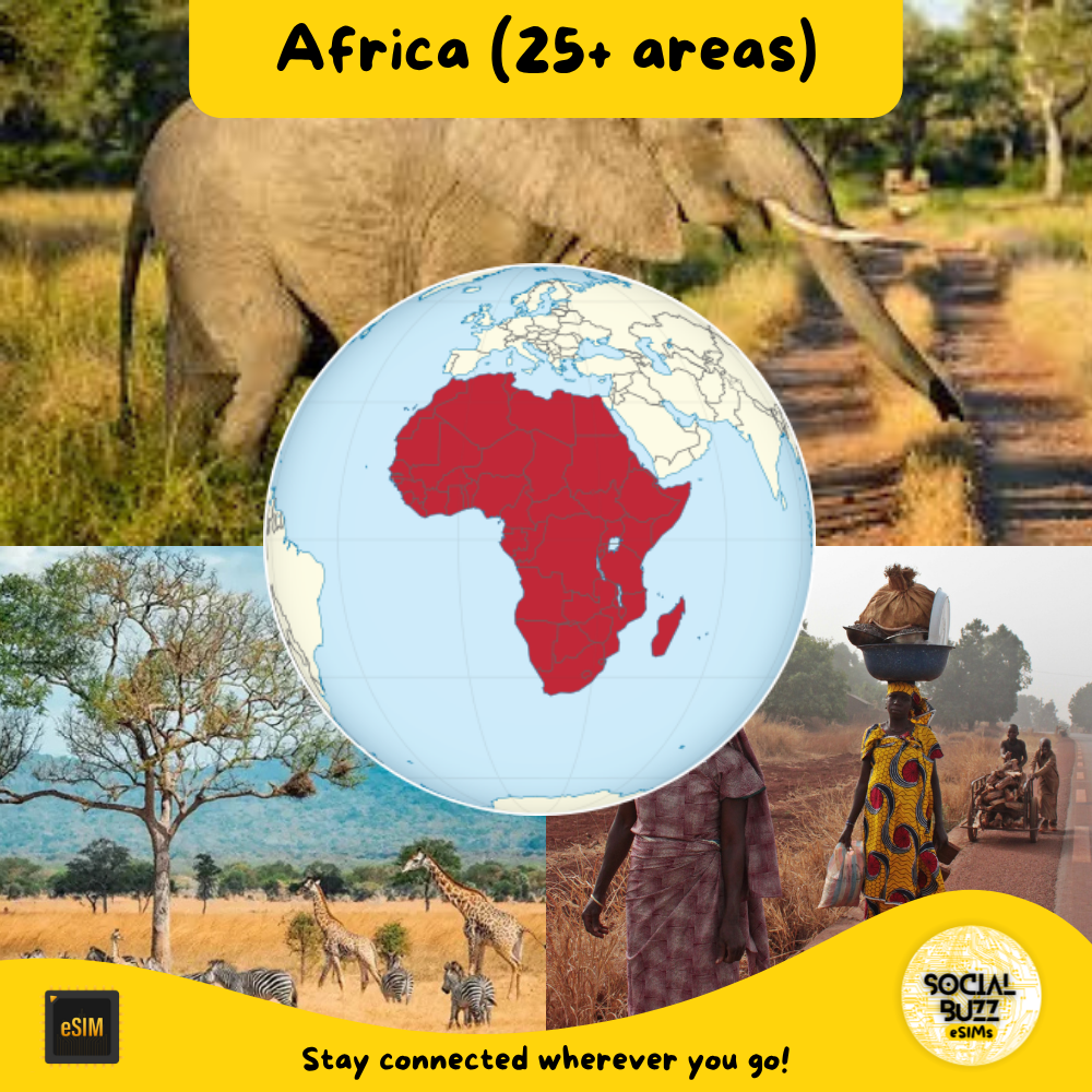 Africa (25+ areas) eSIM Internet Data Plan