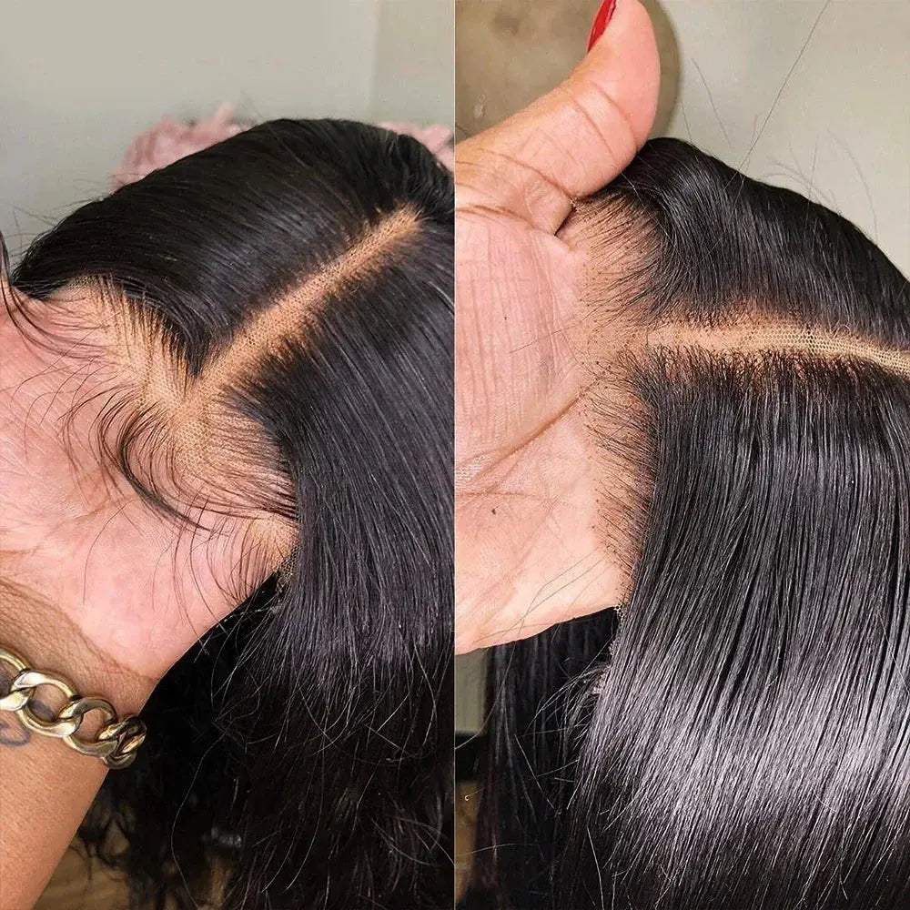 Pré-coupée | Sans colle | Lisse | Sans colle | Cheveux humains | Brésiliens | Prête à porter | Pré-épilée