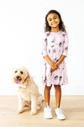 Robe Patineuse 3/4 Manches avec Poches Bisous de Chiot