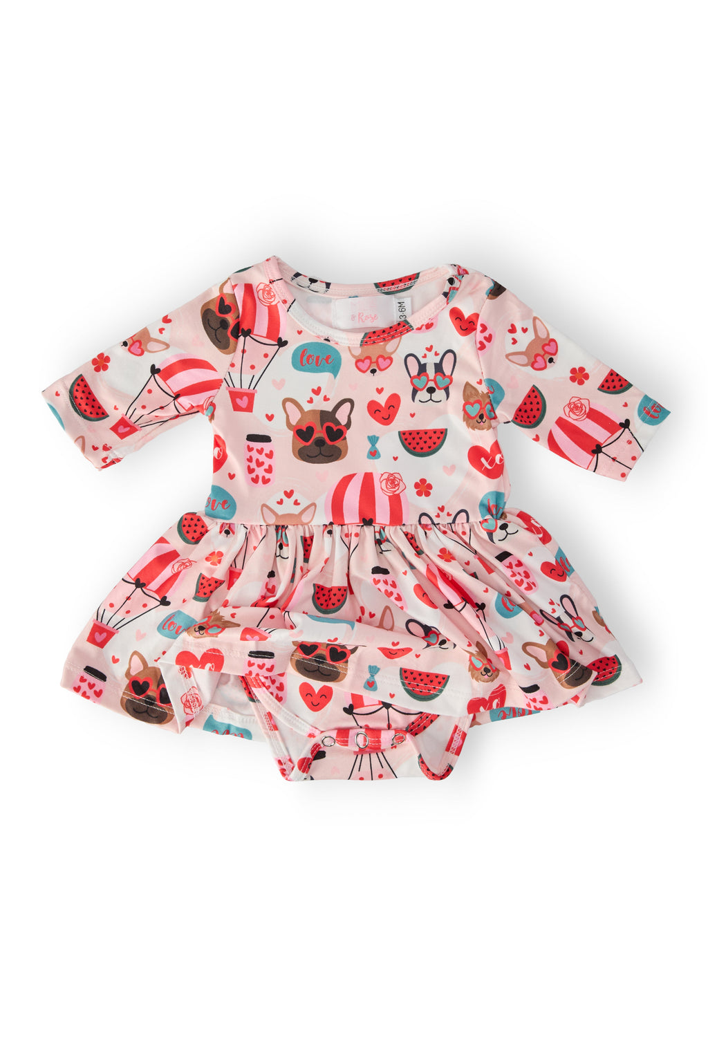 Body bébé tourniquet 3/4 manches « Puppy Love »