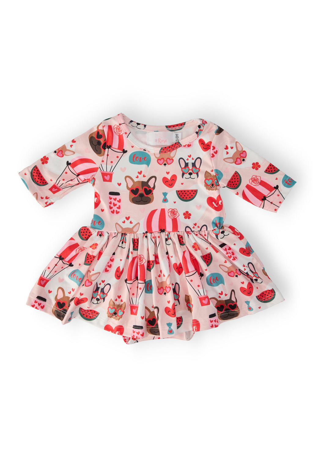 Body bébé tourniquet 3/4 manches « Puppy Love »