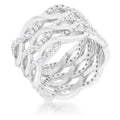Contemporary 0.88ct CZ Twist Wide Cocktail Ring