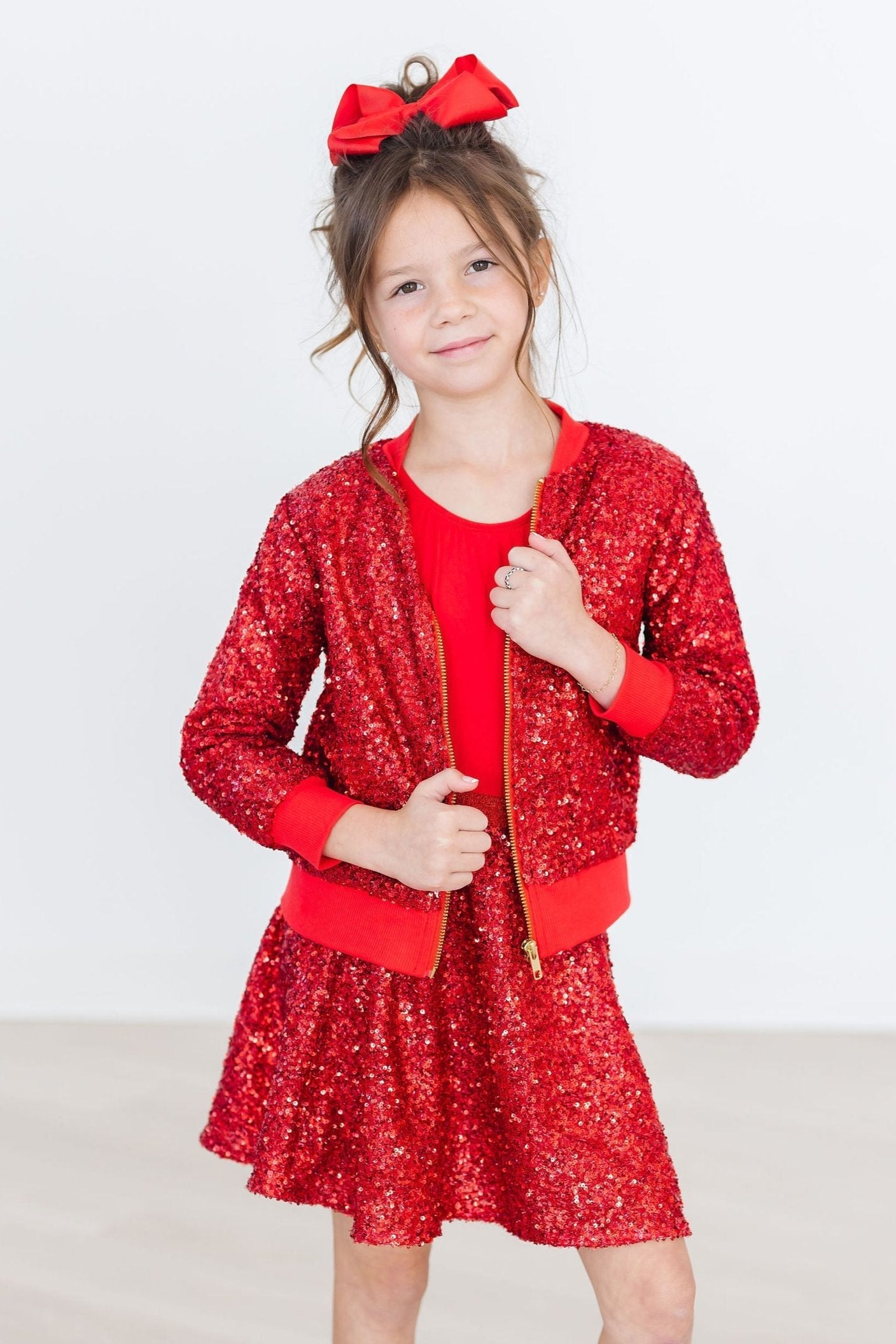 Veste à sequins rouges