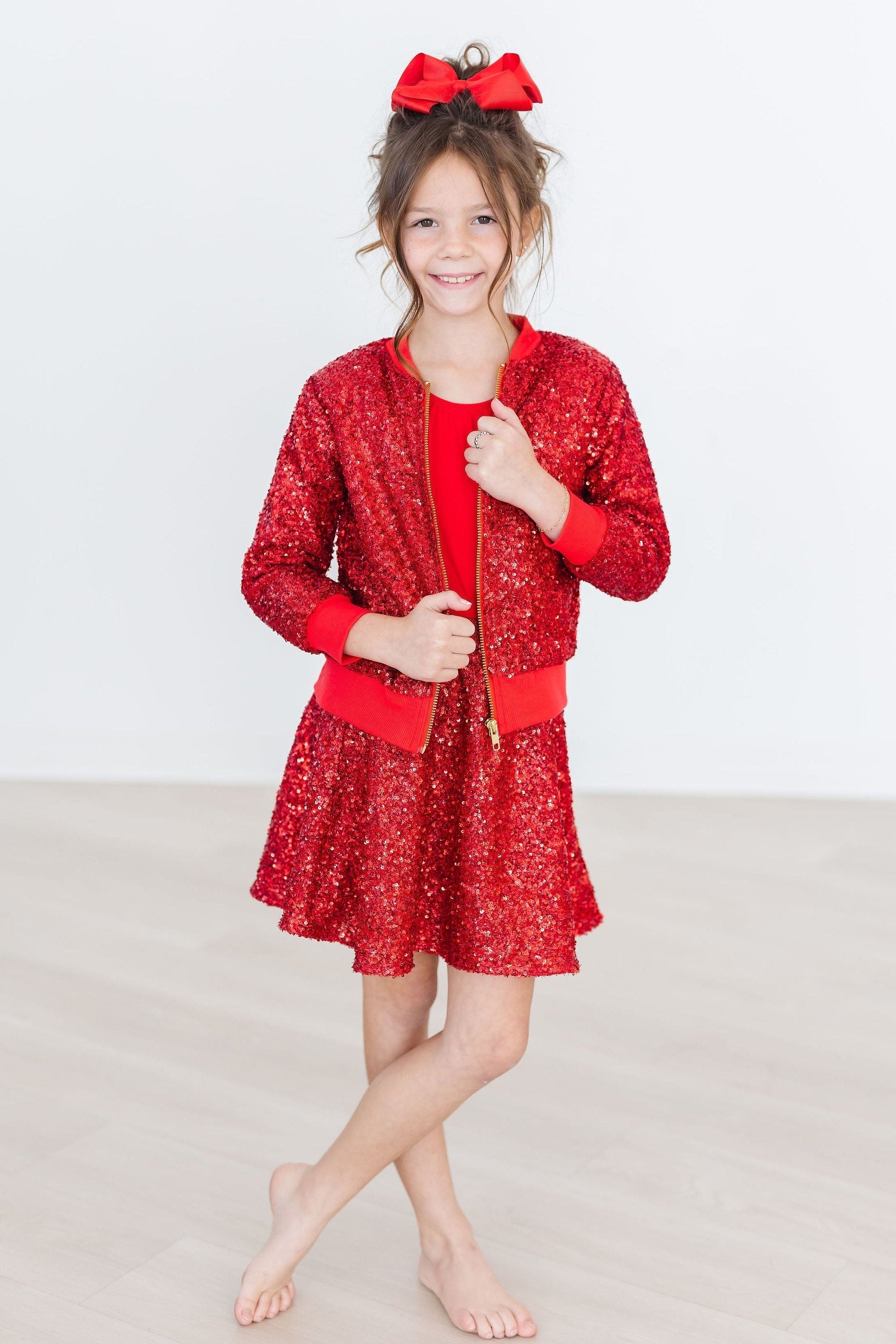 Veste à sequins rouges