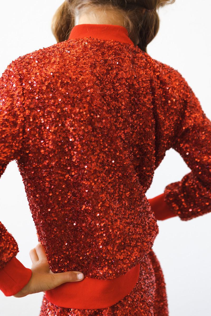 Veste à sequins rouges