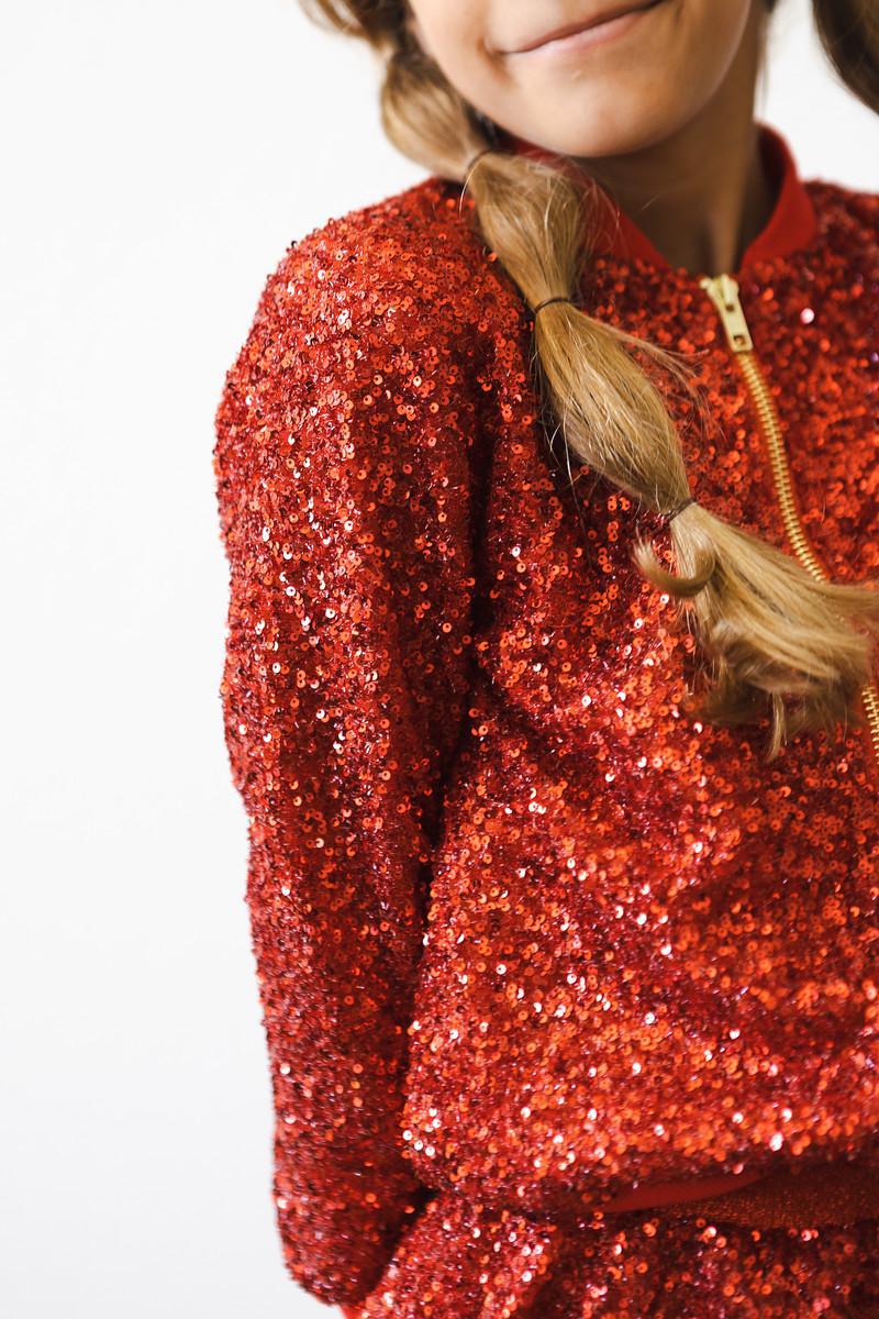 Veste à sequins rouges