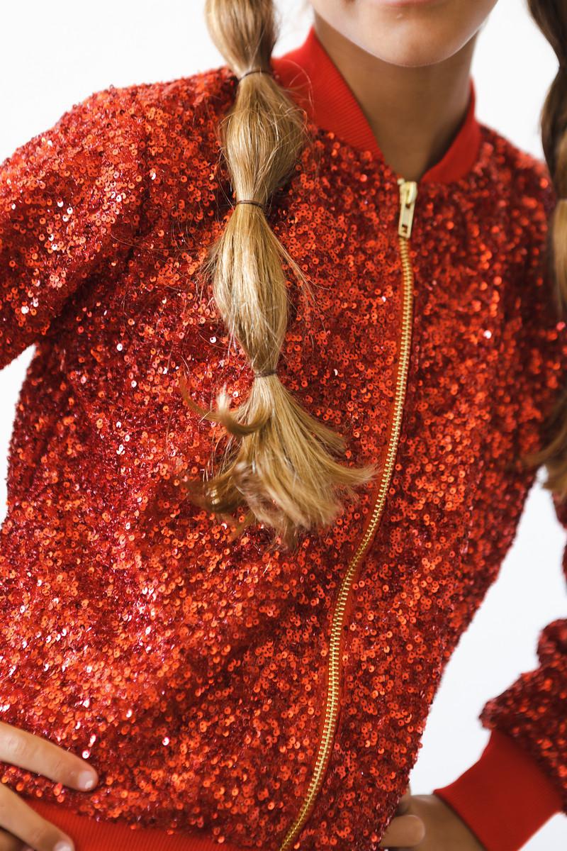 Veste à sequins rouges