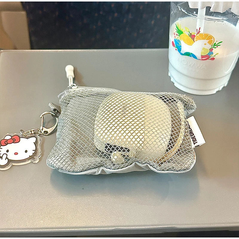 Trousses de maquillage de voyage | Nouvelle pochette à monnaie en maille et mini sac portable simple (sac carré polyvalent, porte-cartes à double fermeture éclair)