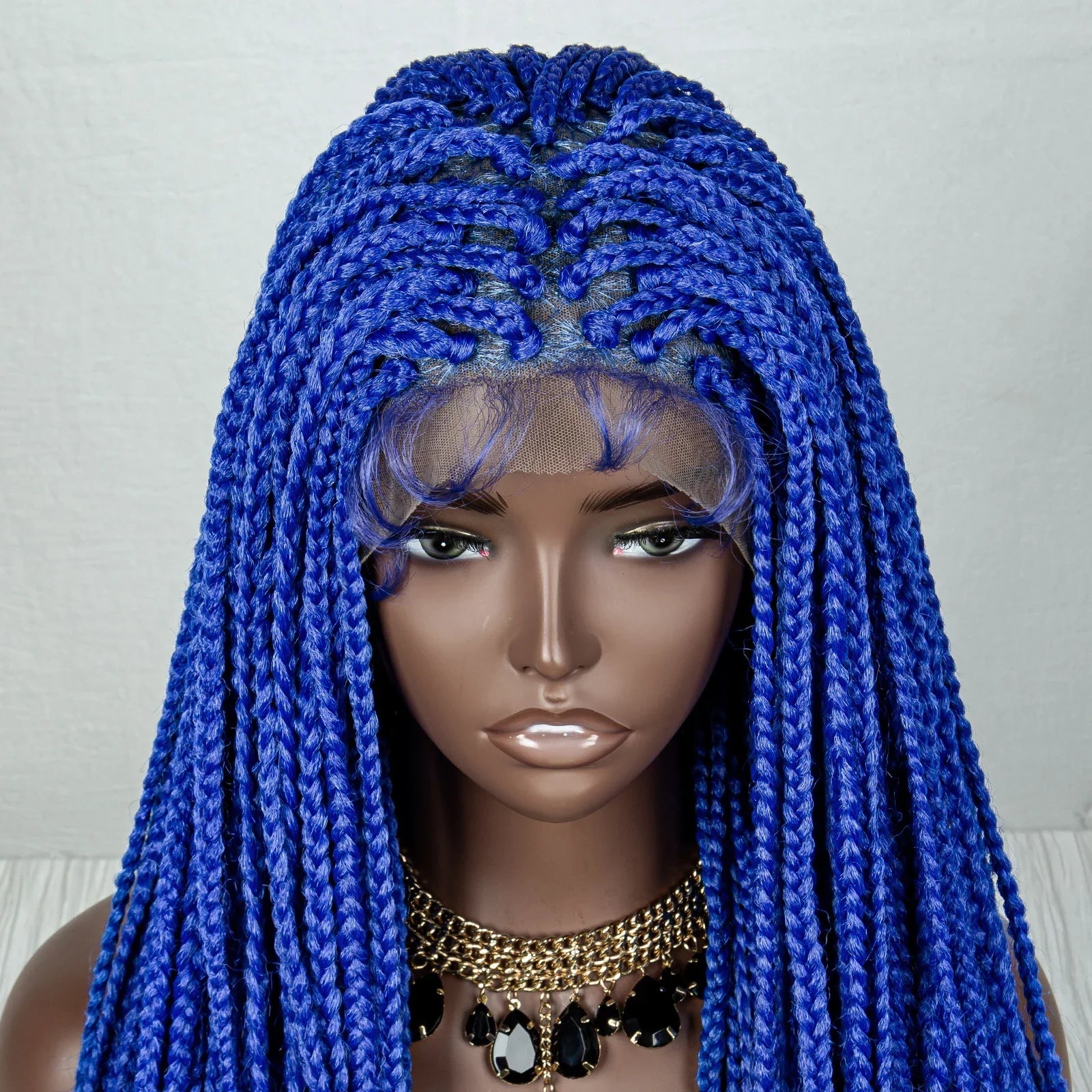 Perrue tressée Water Wave 36" | Dentelle frontale | Cheveux de bébé | Longues tresses