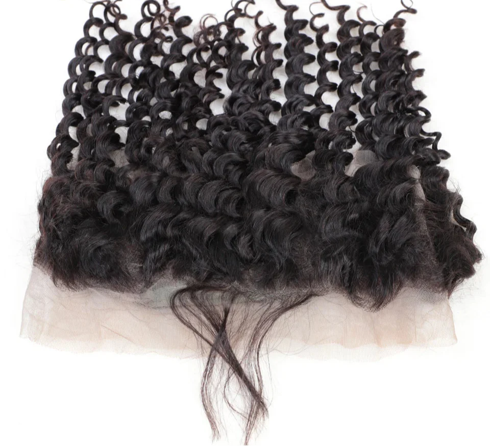 Perruque frontale 360 en dentelle Deep Wave densité 180 % | Cheveux humains Remy brésiliens avec dentelle suisse transparente (12-20 pouces)