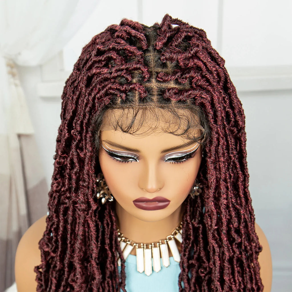 Red Box Braids Full Lace Wig | 36 Inches | Crochet Braids | Knotless | Kanekalon