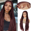 Perruque Tressée Goddess Twist 99J Bordeaux | Lace Frontale HD | Sans Nœuds | Cheveux de Bébé