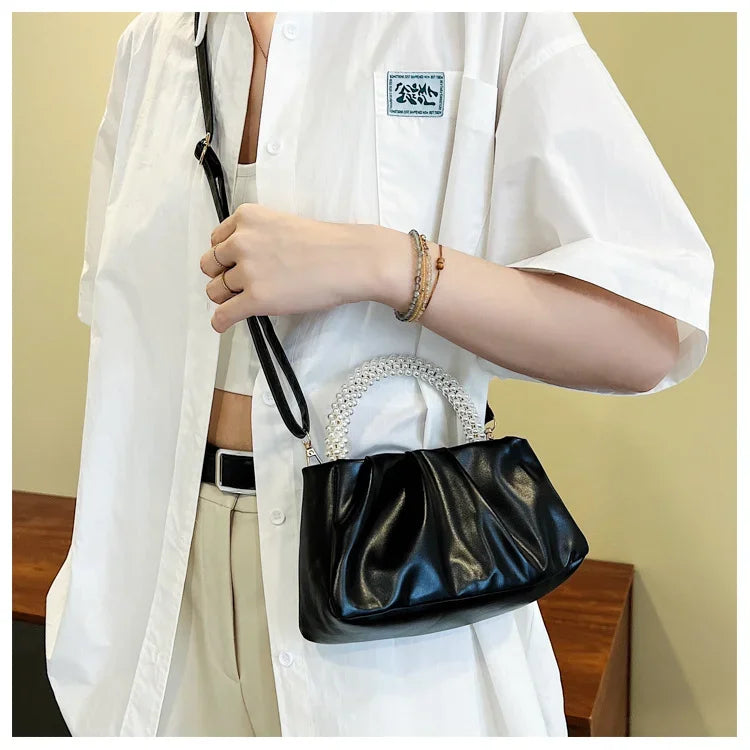 Sac Nuage pour Femme | Nouveau Sac Bandoulière & Sac à Bandoulière en Cuir PU Souple et Uni (Simple & Élégant)