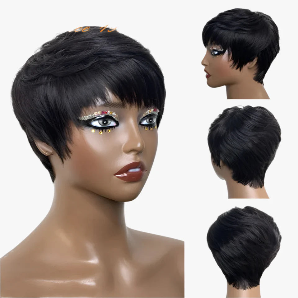 Perruque Lace Front Kinky Straight 13x4 | Sans colle | Cheveux Vierges Brésiliens | Pré-épilée avec Baby Hair