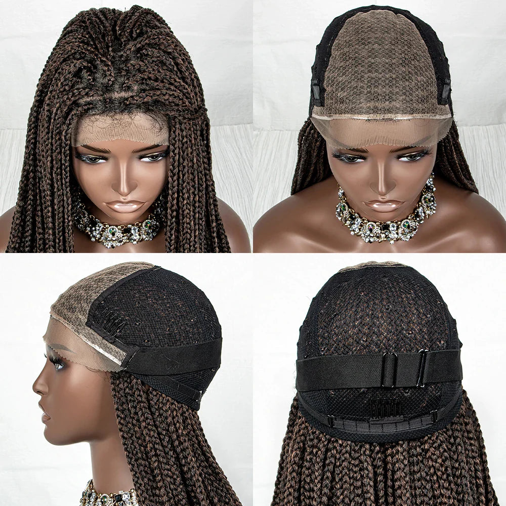 Perrue tressée Water Wave 36" | Dentelle frontale | Cheveux de bébé | Longues tresses