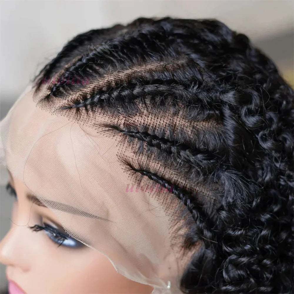Perruque chignon tressé bouclé | Frontal 13x4 | Cheveux naturels | Remy | Densité 210