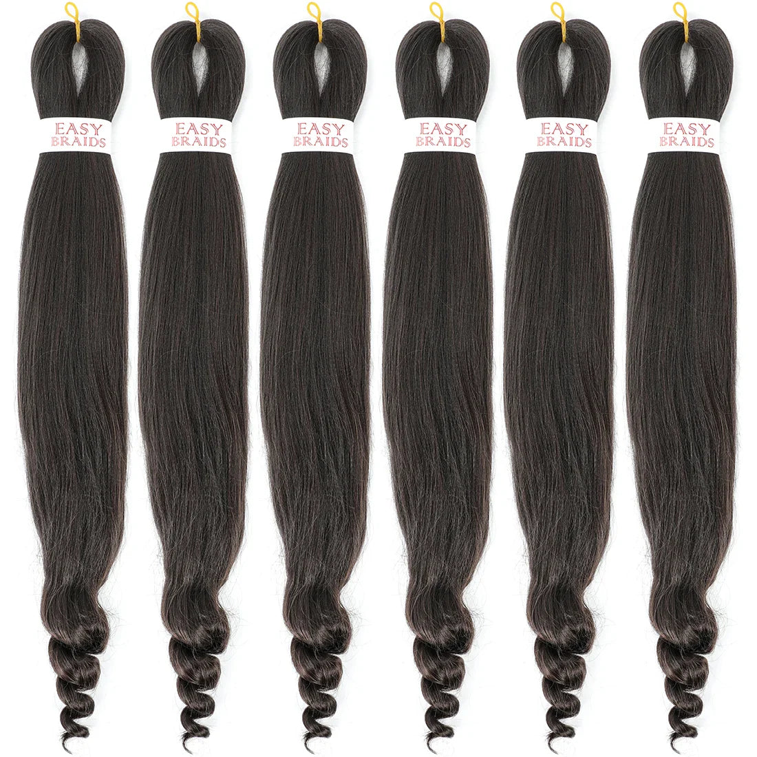 Cheveux à tresser frisés pré-étirés - Tresses au crochet noir naturel (fixation à l'eau chaude)