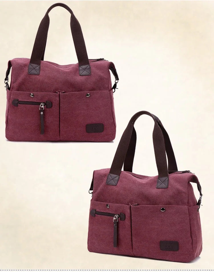 Nouveauté Sac bandoulière vintage en toile pour femme | Grand cabas décontracté et sac à bandoulière pour femme (Sac de voyage)